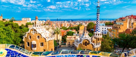 Parc Güell de Gaudí em Barcelona, Catalunha