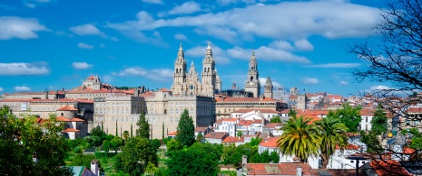 Blick auf die Kathedrale von Santiago de Compostela, Galicien