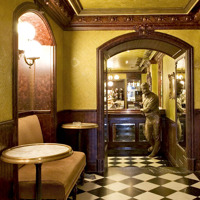 The Hemingway Corner in Café Iruña, Pamplona