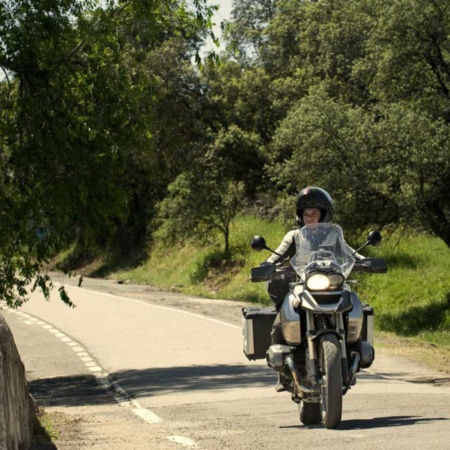 Motorbike rider on the Silver Route.