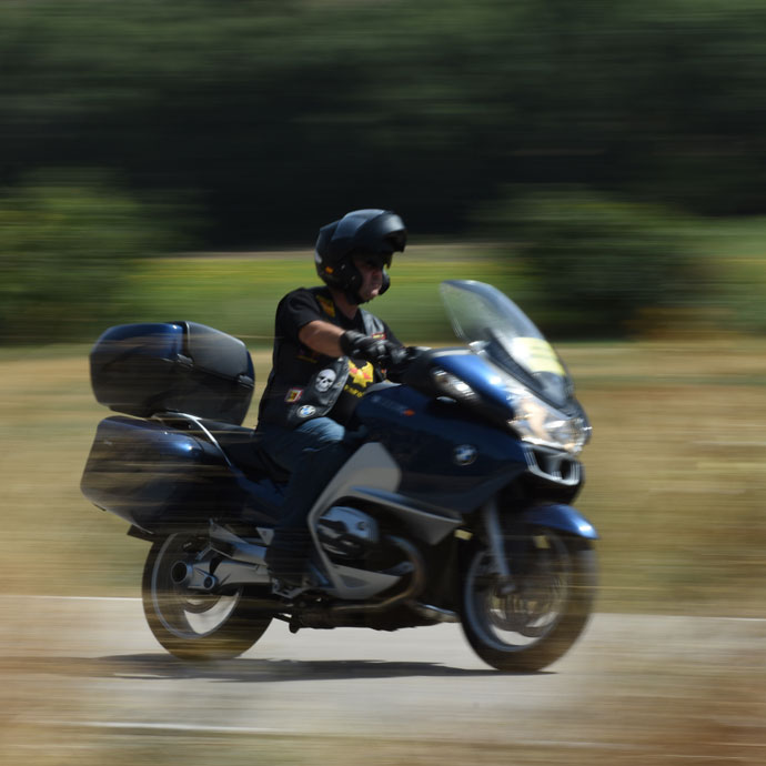 Motorcyclist on the route
